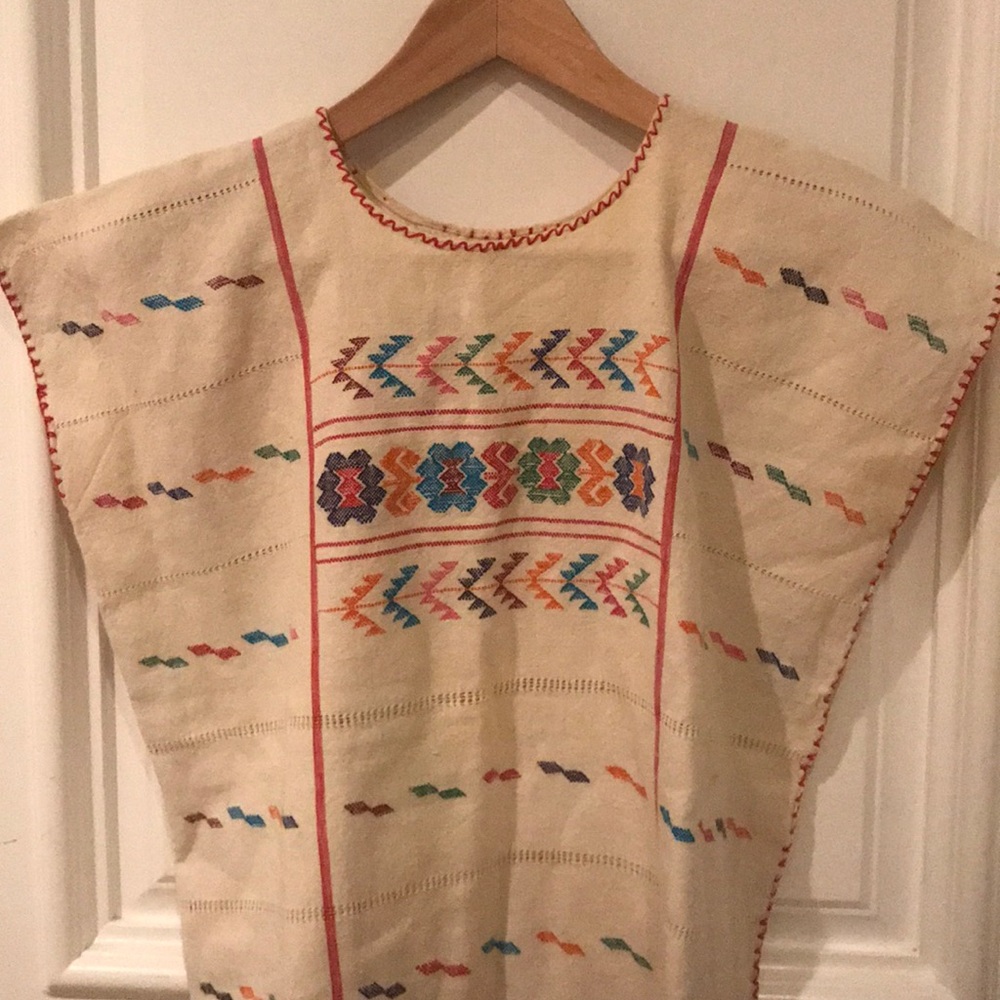 Vintage Oaxacan Huipil Embroidered Blouse